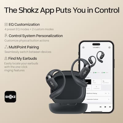 Shokz OpenFit 2 Open Ear True Wireless Earbuds Black T920-ST-BK-US Shokz OpenFit 2 Open Ear True Wireless Earbuds Black T920-ST-BK-US