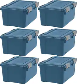IRIS USA - Storage Box with Gasket Seal Lid, Heavy Duty Moving Containers with Tight Latch, Weather Proof Tote Bin,