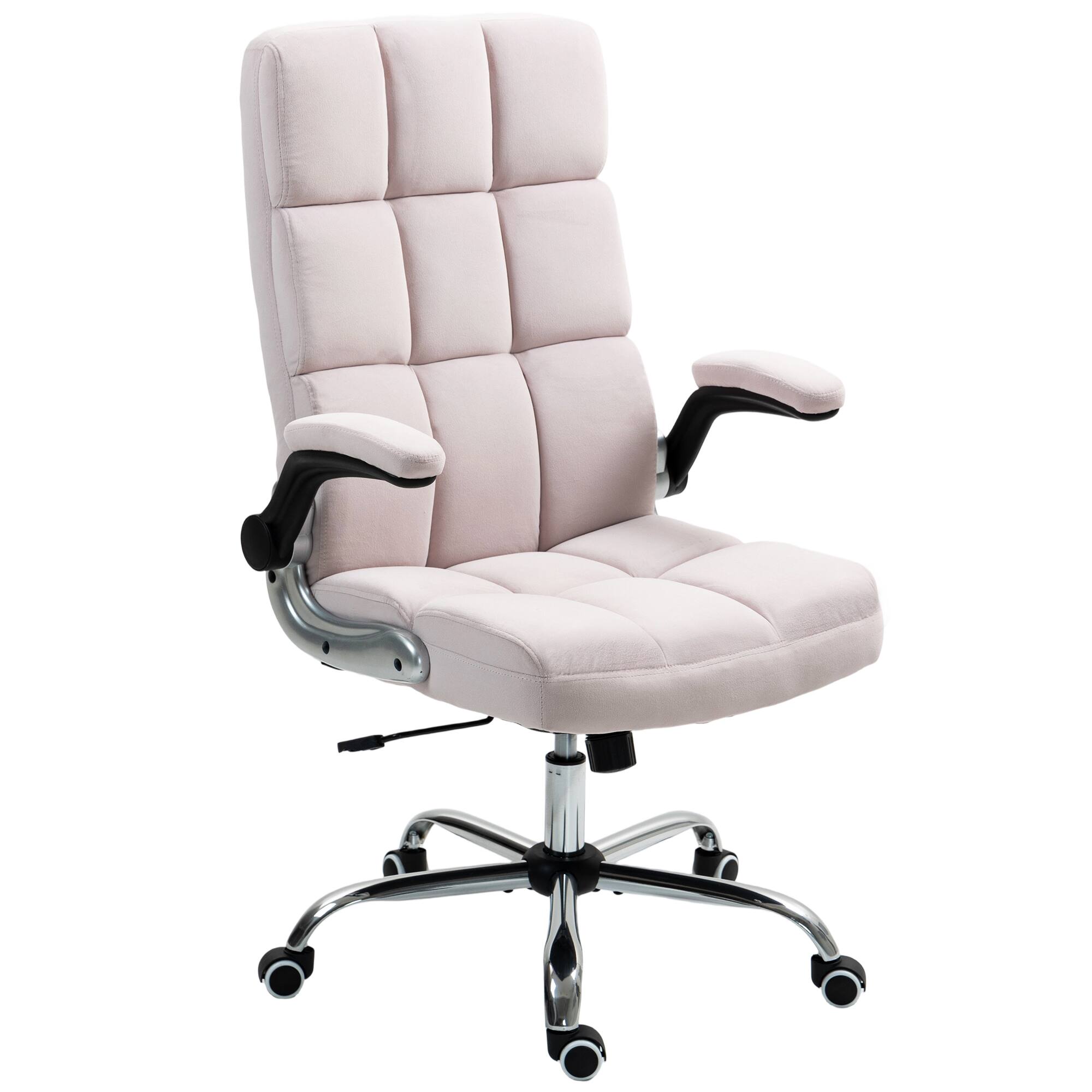 Alt View 4. U-HOMY - Velvet Executive Office Chair: Ergonomic Desk Chair with Adjustable Height & 360° Rotation - Pink 1.