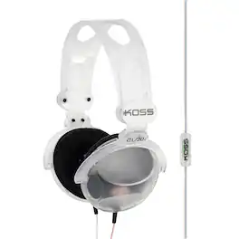 Koss - CL20i Wired On-Ear Vintage-Style Headphones, Mic, In-Line Remote, 3.5mm Connector, Deep Bass - Clear