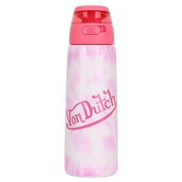 Von Dutch - 26oz Iconic Y2K Double Walled Insulated Stainless Steel Bottle - Pink Tie Dye