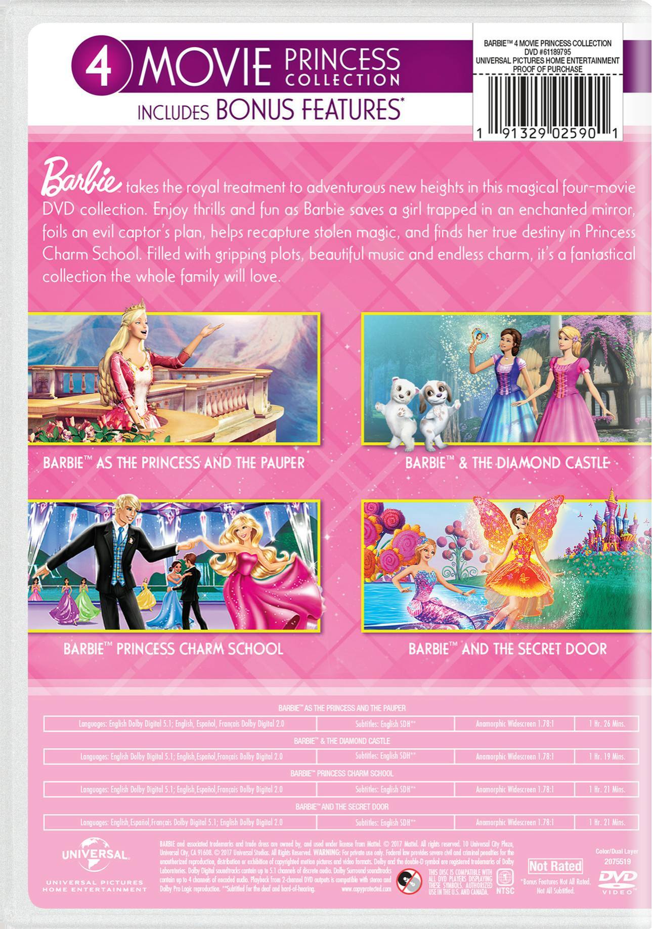 Angle. Barbie: 4-movie Princess Collection (DVD Set) [DVD].