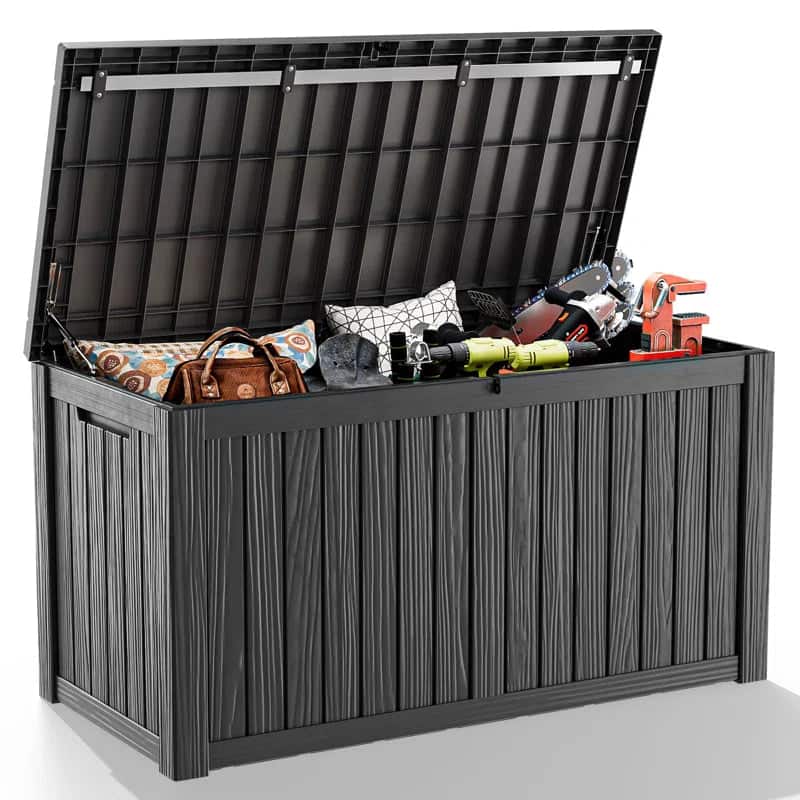 Chic Crate - CycloneDefend 150-Gal Hurricane-Proof Deck Box - Gray