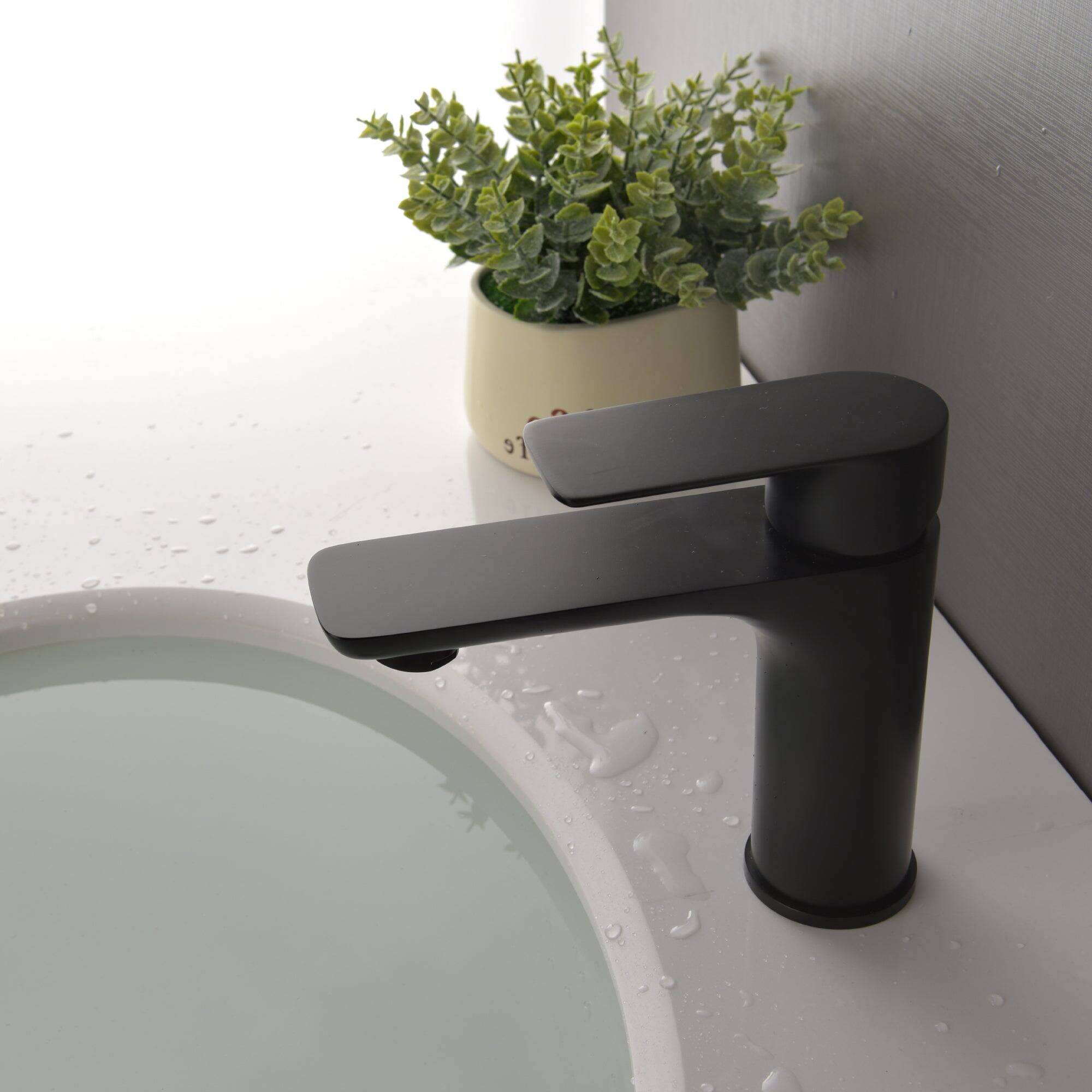 Alt View 7. Boyel Living - 1.2 GPM Single Handle Single Hole Bathroom Faucet with Water Supply Hose and Built in Aerator in Matte Black Low - Matte Black.