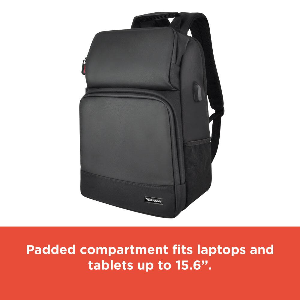 Padded compartment fits laptops and tablets up to 15.6".