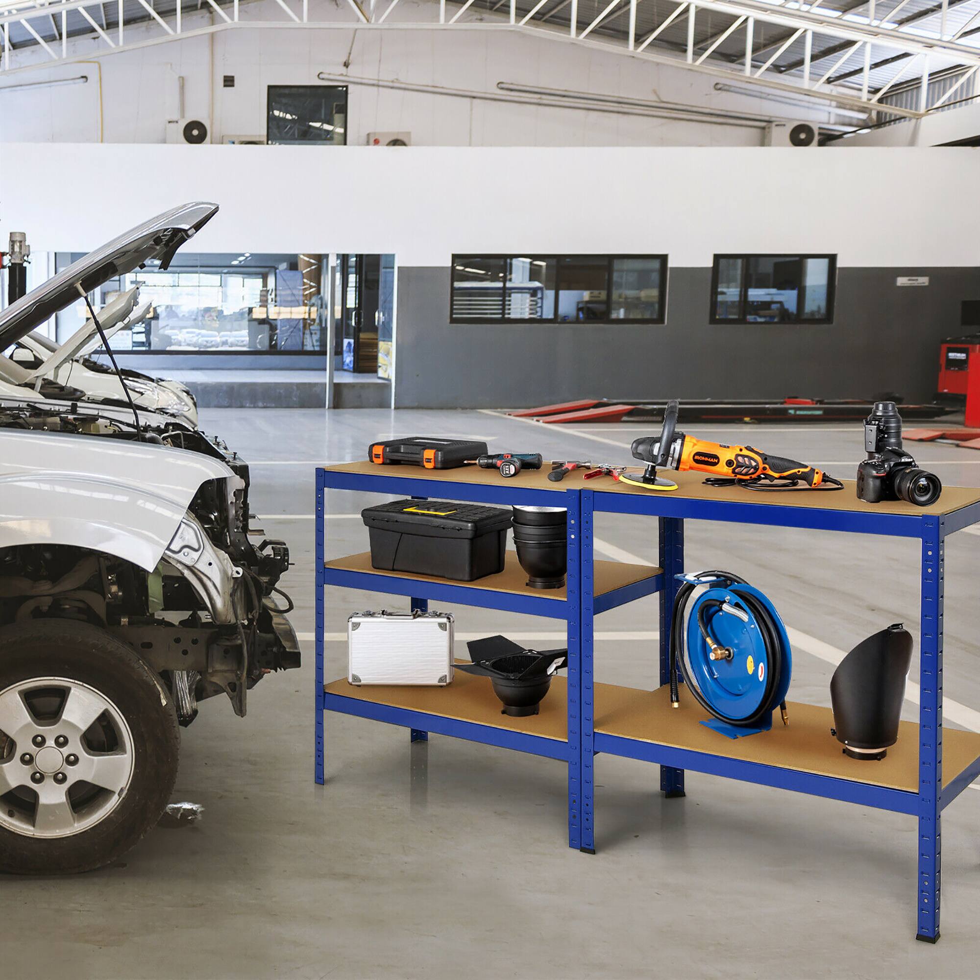 Alt View 8. Costway - Costway 2PCS 72"Heavy Duty Steel 5 Level Garage Shelf Storage Adjustable Shelves - Blue.