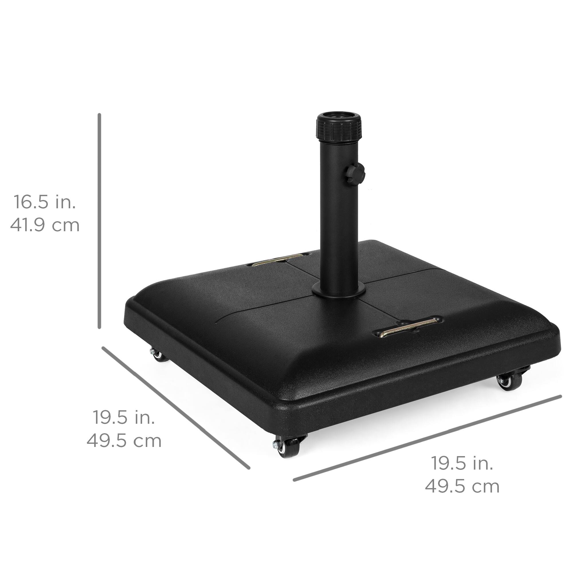 16.5 in. 41.9 cm  
19.5 in. 49.5 cm  
19.5 in. 49.5 cm