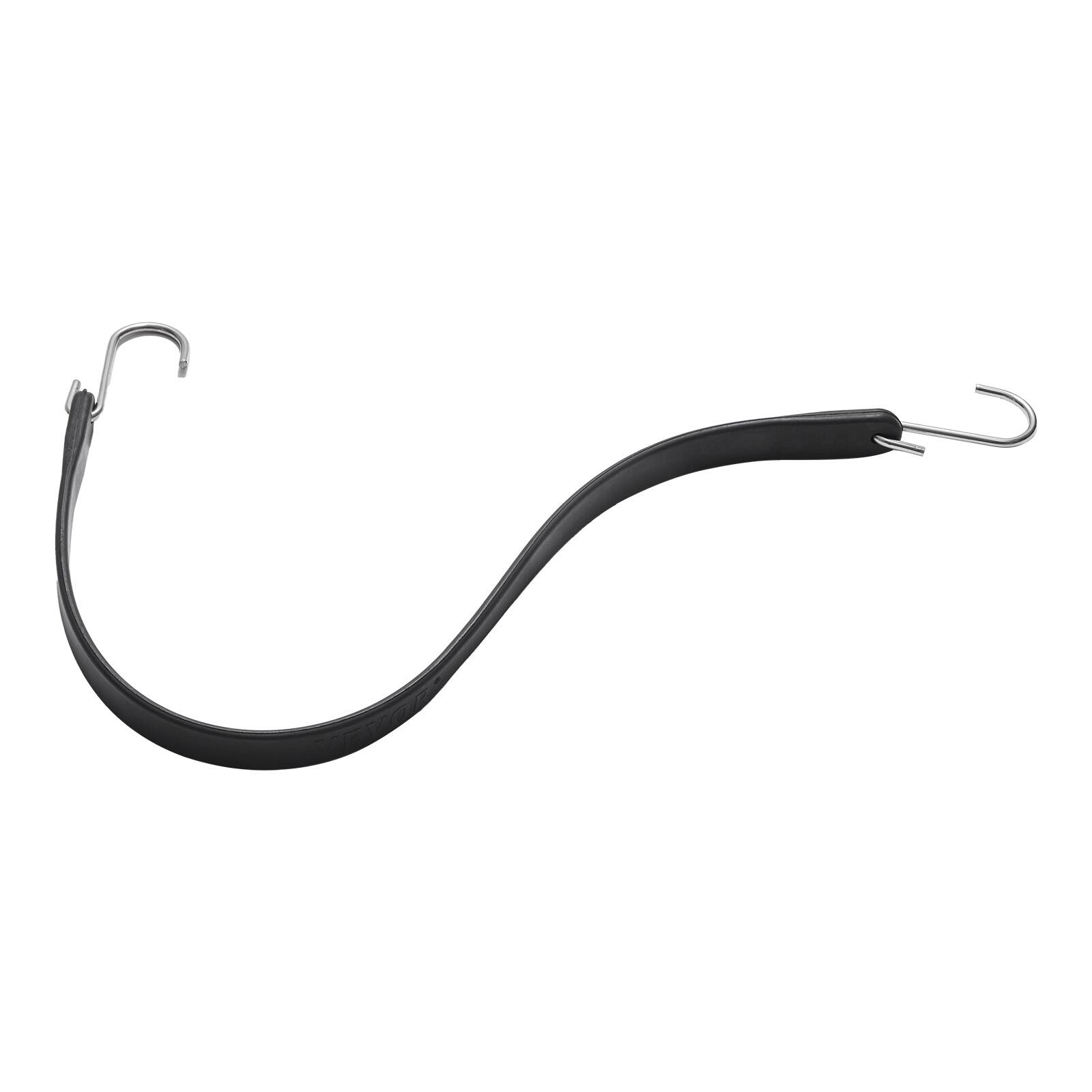 Alt View 5. VEVOR - 50 Piece Flat Bungee Cord, 19.8 mm Heavy Duty Bungee Straps with Steel S-Hooks, 21" Elastic Bungee Rope for Cargo, Tarps - Black.