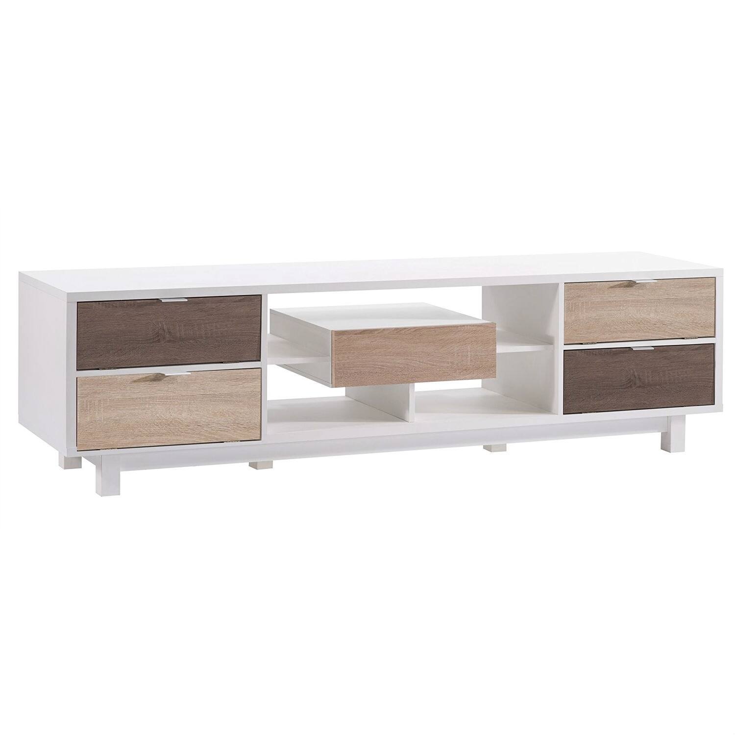 Angle. Hivvago - Hivvago Modern 70-inch TV Stand Entertainment Center with Wood Accents - Natural.