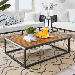 Stance Outdoor Patio Aluminum Coffee Table by Modway - Gray Natural