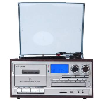 Victor Audio Cosmopolitan 8 in 1 Turntable Music Center with Victor Audio Cosmopolitan 8 in 1 Turntable Music Center with