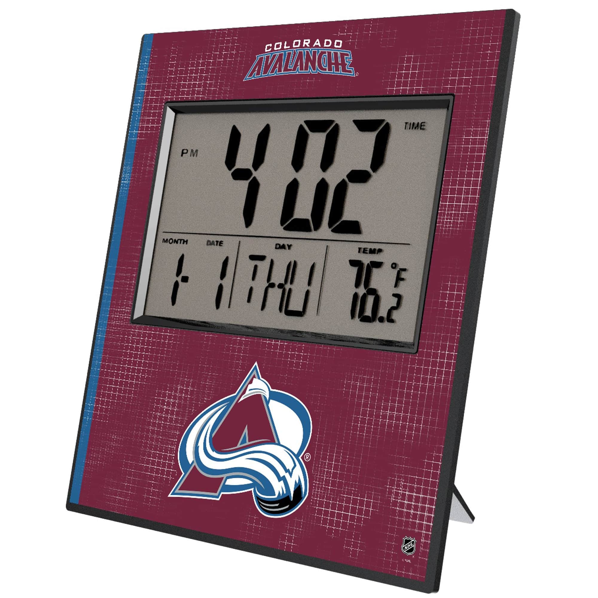 Keyscaper - Colorado Avalanche Cross Hatch Digital Desk Clock - Multicolor