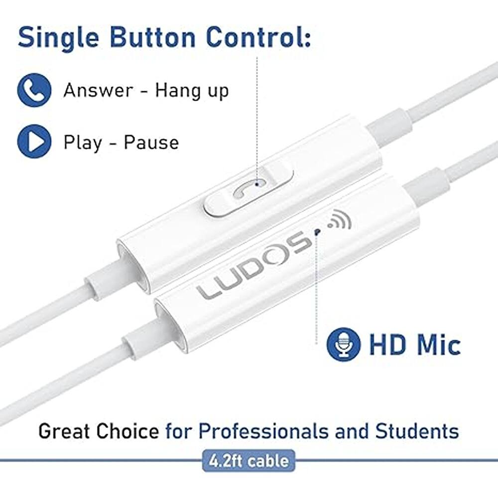 Single Button Control:
- Answer - Hang up
- Play - Pause

HD Mic

Great Choice for Professionals and Students

4.2ft cable