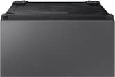 Samsung - Bespoke 27" Wide Laundry Pedestal with Storage Drawer - Dark Steel