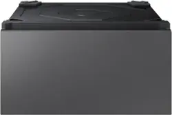 Samsung - Bespoke 27" Wide Laundry Pedestal with Storage Drawer - Dark Steel - Front_Zoom