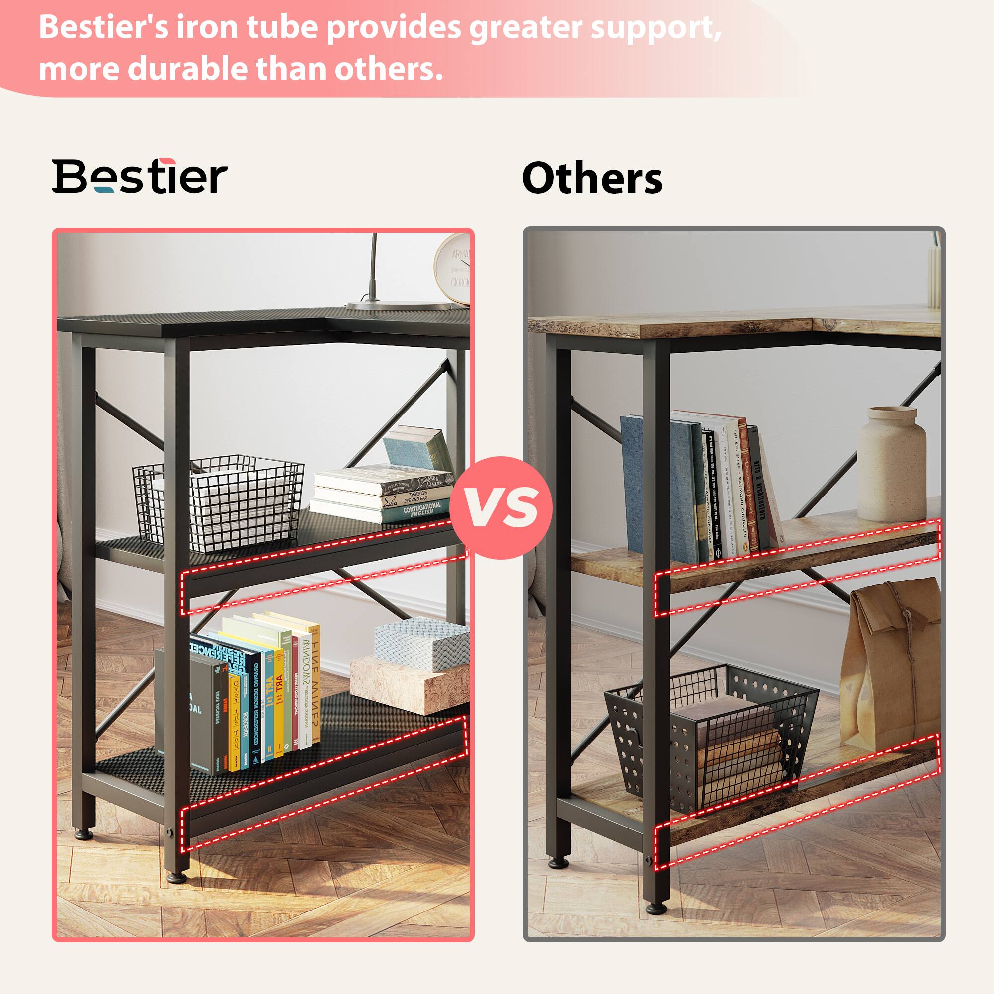 Bestier's iron tube provides greater support and is more durable than others.
