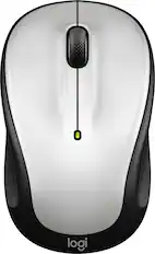 Front. Logitech - M325s Wireless Optical Compact Ambidextrous Mouse - Pale Gray.