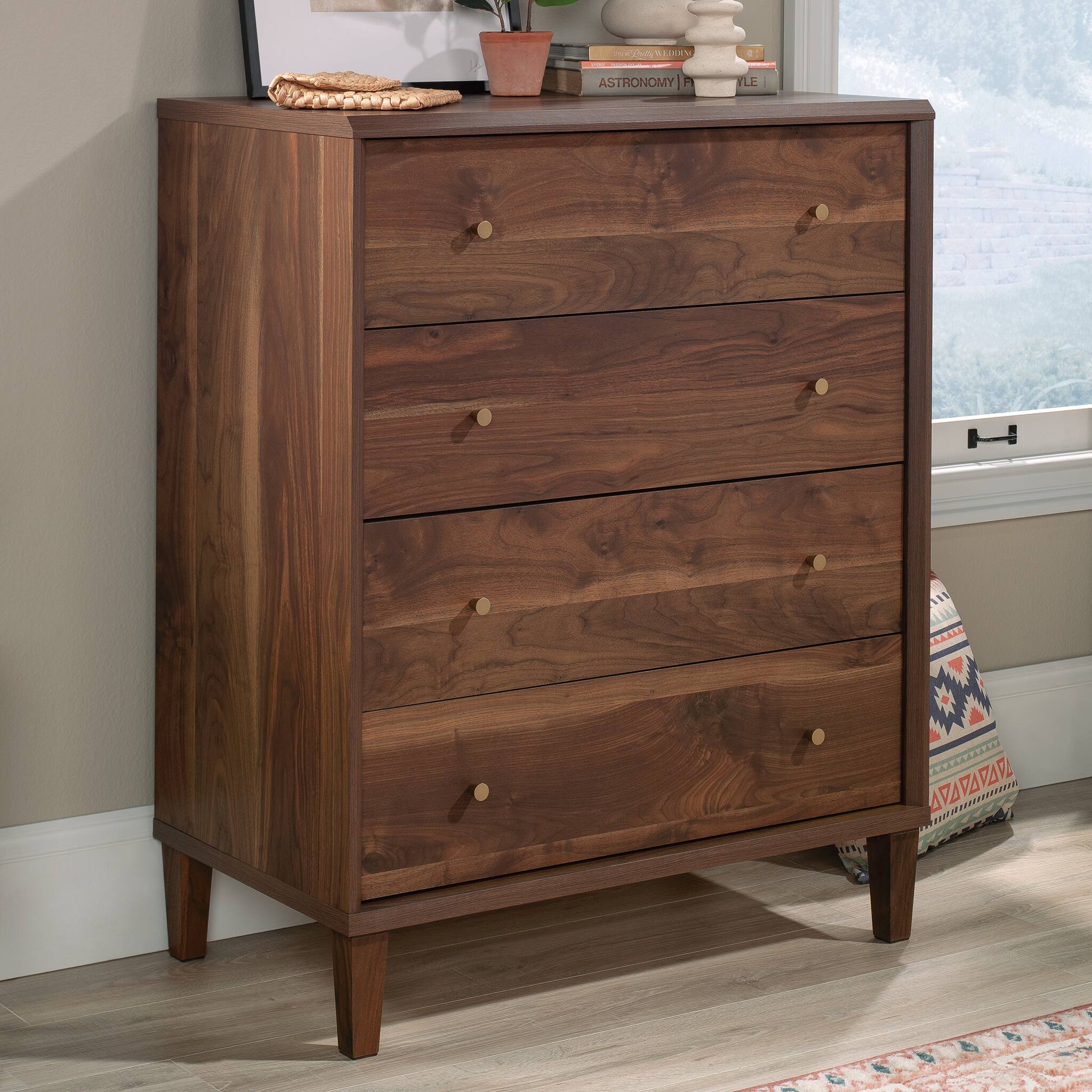 Angle View: Sauder - Willow Place 4 Drawer Dresser - Grand Walnut