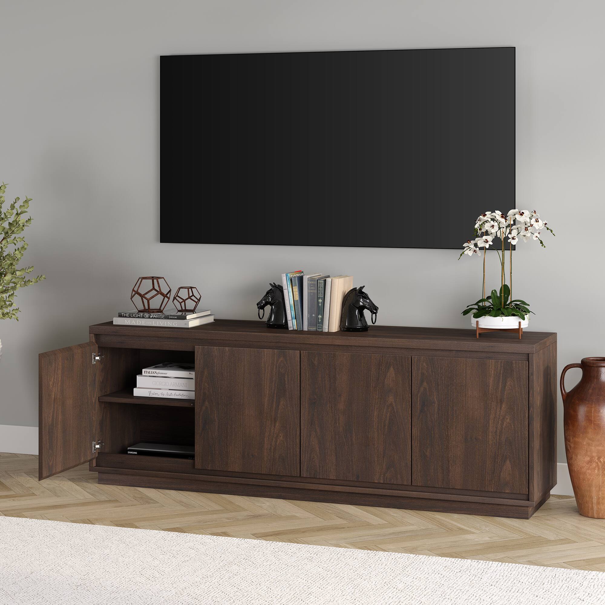 Alt View 3. Camden&Wells - Presque TV Stand Fits Most TVs up to 75 inches - Alder Brown.
