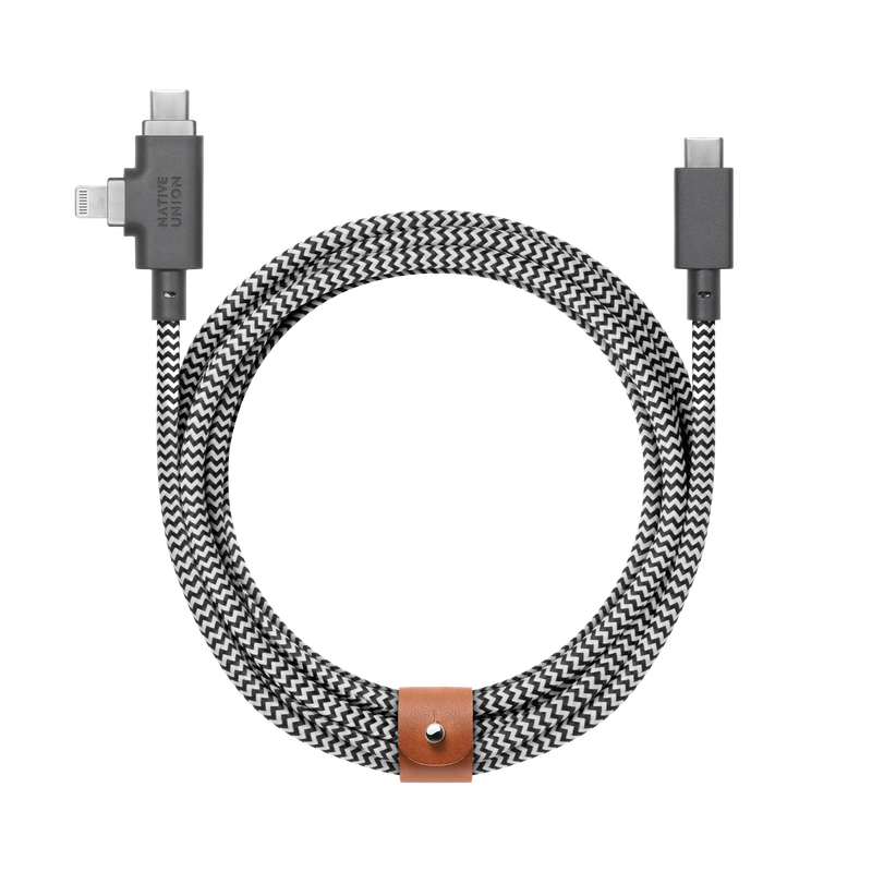 Native Union - BELT CABLE DUO PRO C TO C/L 2.4M 240W - zebra