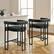 Front. KERDOM - 26'' Height Cloud Velvet Pub Bar Seats, Kitchen Island Stools with Arms Bar Stools Set of 2, Counter Padded High Chair - Carbon Black.