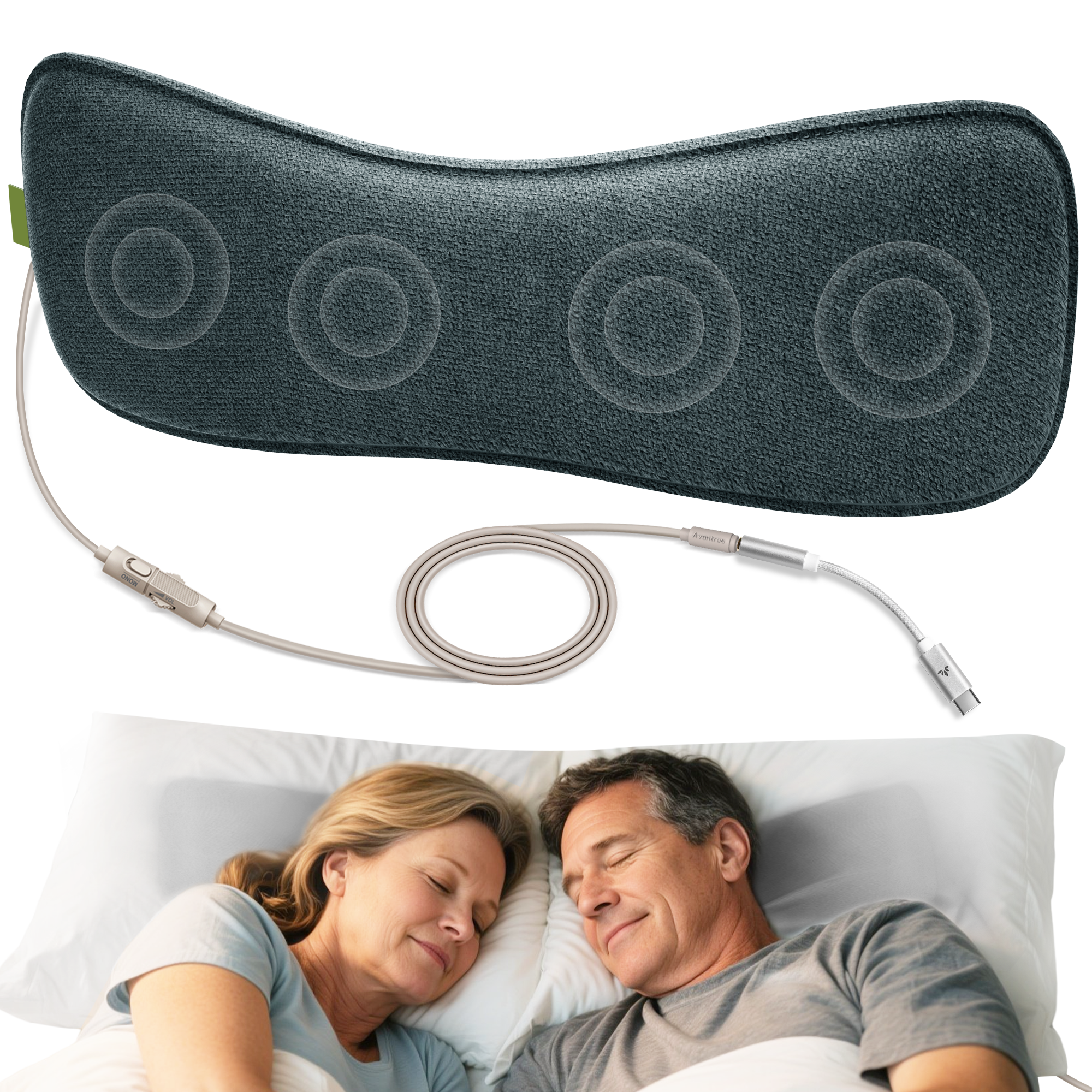 Front. Avantree - Slumber B - Sleeping Pillow Headphones for Side Sleepers, Wired Pillow Speaker Sleeping headphones accessory.