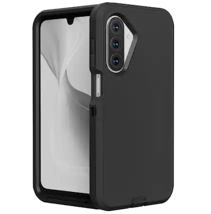 Front. Entronix - Entronix Case Compatible with Galaxy A17 - Triple-Layer Heavy Duty Protection - Black.