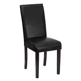 Flash Furniture - Traditional LeatherSoft Upholstered Panel Back Parsons Dining Chairs - Black