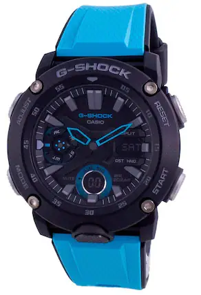G-SHOCK 55 OS
ADJUST 0S
G-SHOCK CASIO
RESET
AL SPLIT
SAT
ST DST HND
ALM SIG
MODE 40
WR 20BAR
MUTE
20BAR
nn
BS
START
JU
35
2s
30