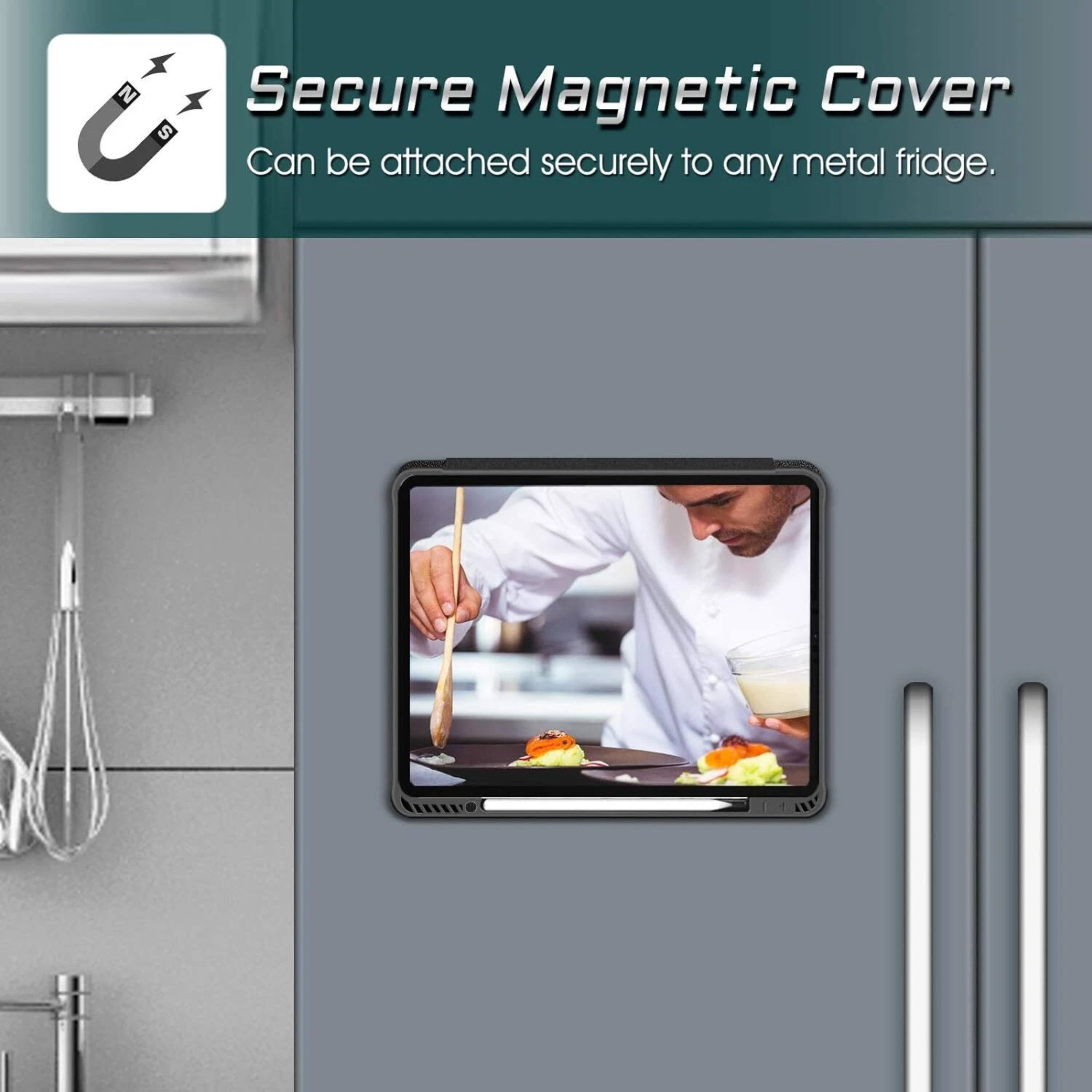 Secure Magnetic Cover  
Can be attached securely to any metal fridge.