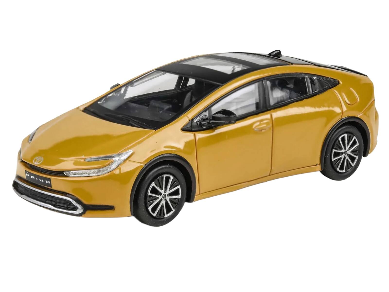 Alt View 4. Paragon - 2023 Toyota Prius Maximum Yellow with Black Top and Sun Roof 1/64 Diecast Model Car by Paragon.