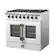 Angle. Forno Appliances - 36 in. Wide 6 Burner Galiano 5.36 Cu. Ft. Freestanding Dual Fuel True Convection Range - White.