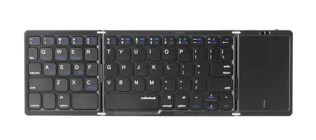 - Esc ! 1 Q F1 2 1 F2 # 3 F3 $ 4 Fa F4 % 5 F5 A 6 H44 F6 & 7 114 F7 * 8 D F8 ( 9 F9 ) 0 F10 I F11 + = F12 Del tab Q OS W Android E Windows R T Y U I o P { I } I i / caps lock A BT S BT2 D BT3 F G H J K L : ; " 1 enter return shift Z x C Pairing V N M < 1 > . ? I shift alt radioshack alt pgup control fn option command option home pgdn end