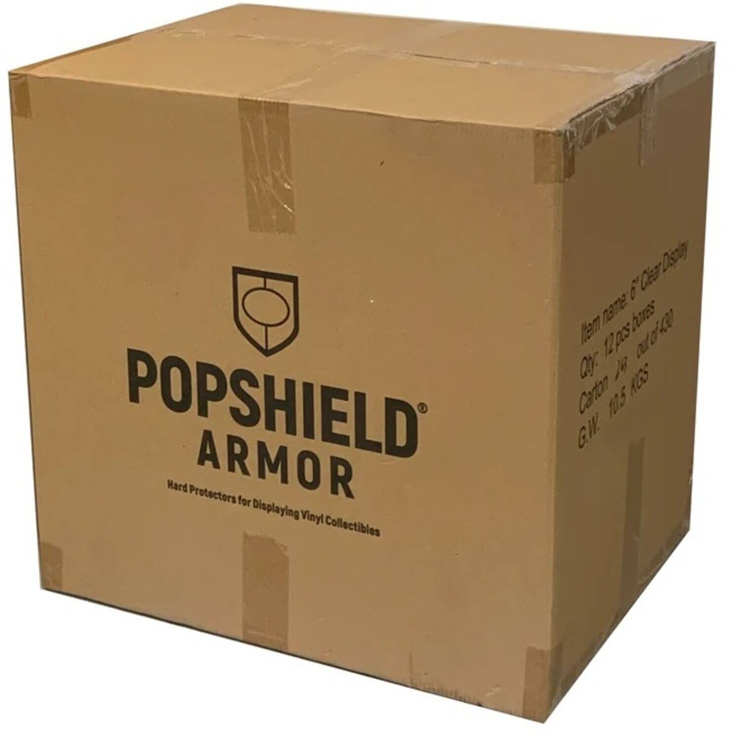 POPSHIELD ARMOR  
Hard Protectors for Displaying Vinyl Collectibles  

Item name: 6 Clear Display  
Qty: 12 pcs per box  
Carton: 105 kgs  
G.W.: 105 kgs