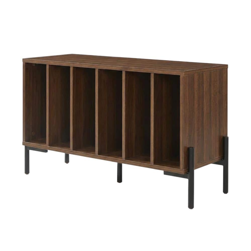 Crosley Furniture - Greenwich Medium Record Player Stand With Vinyl Storage - Walnut
