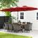 Alt View 4. Costway - 10 Pieces Patio Wicker Dining Set with Double-Sided Patio Umbrella 8 Armchairs - Red,Mix Brown.