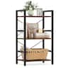 Costway - 1 PCS 3-Tier Bookshelf with Metal Frame & Wooden Storage Racks for Living Room, Study - Rustic Brown + Black