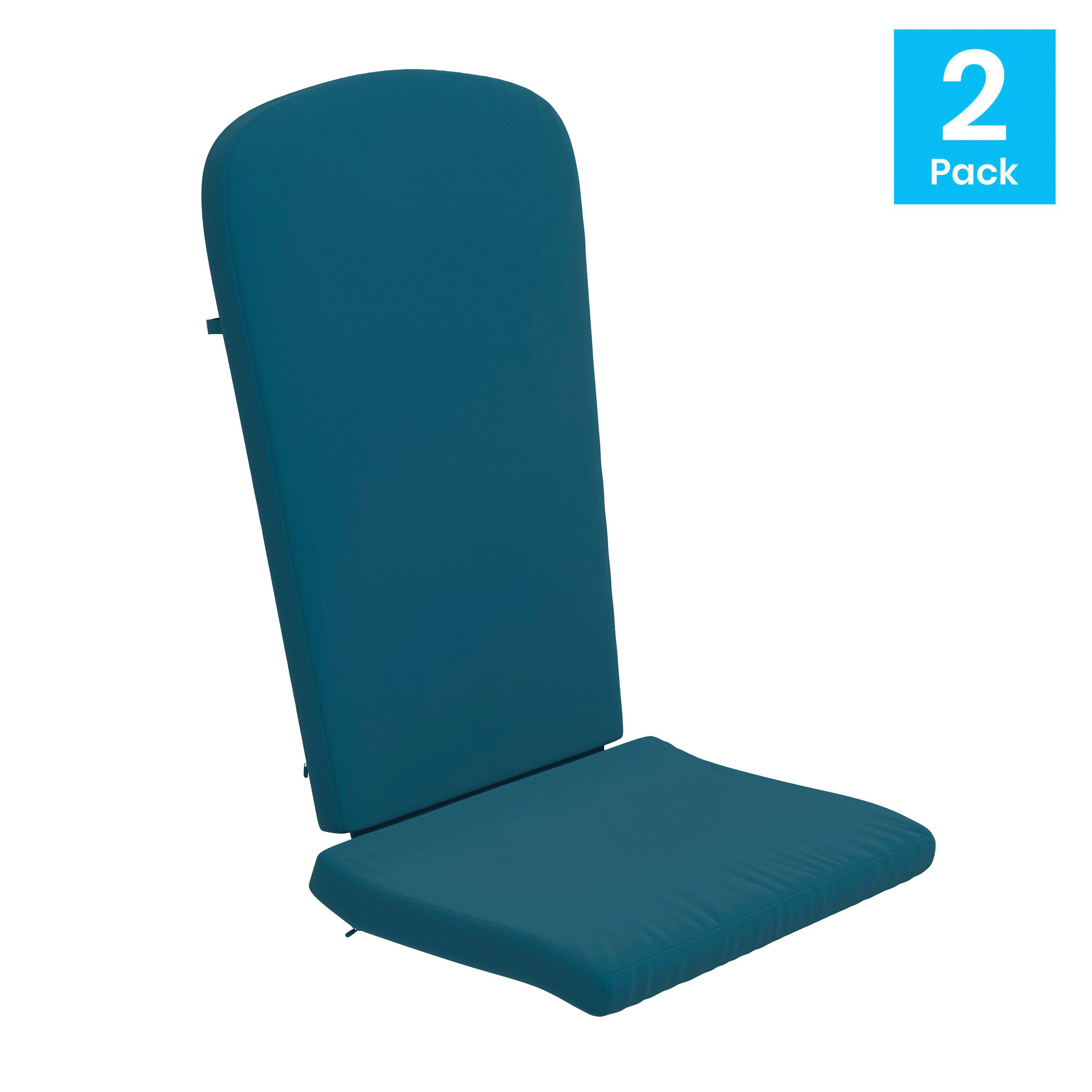 Alt View 1. Emma + Oliver - Hammond All-Weather Indoor and Outdoor Cushions for Adirondack Chairs and High Back Patio Chairs - Teal.
