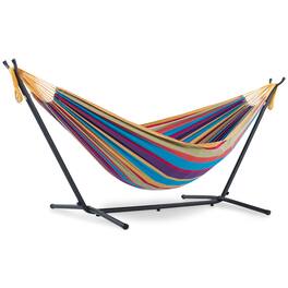 Vivere - Double Cotton Hammock, Comfortable Daybed with Steel Stand, 9' - Tropical