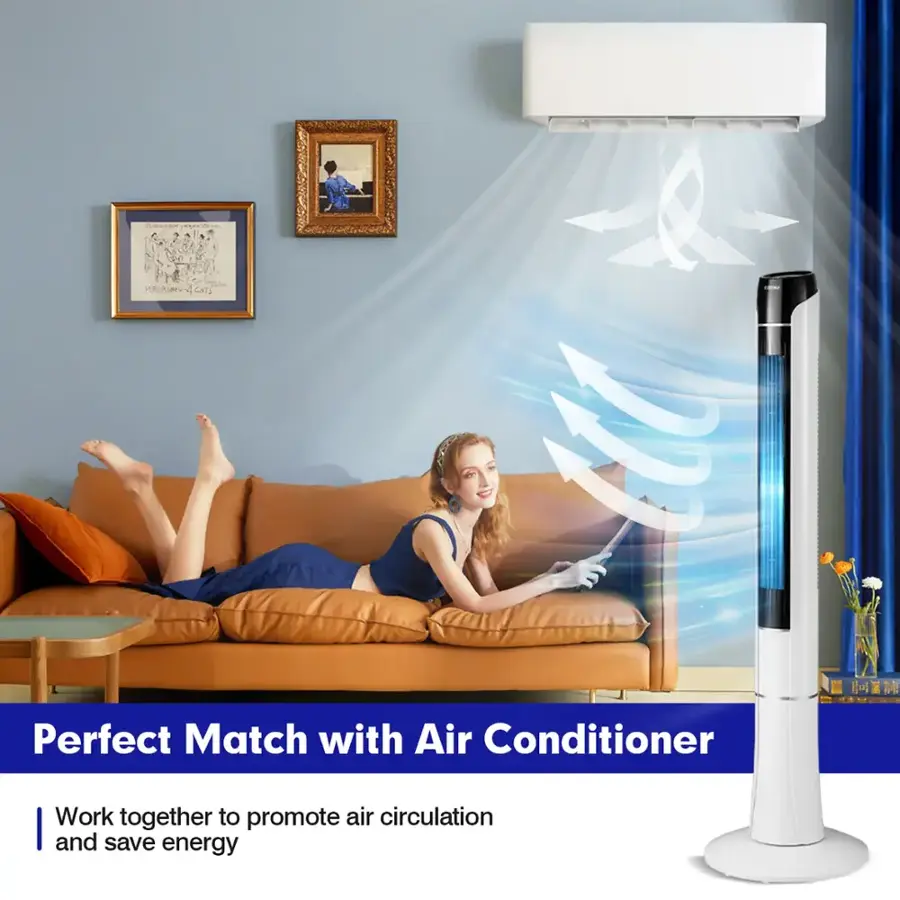 Perfect Match with Air Conditioner Work together to promote air circulation and save energy.