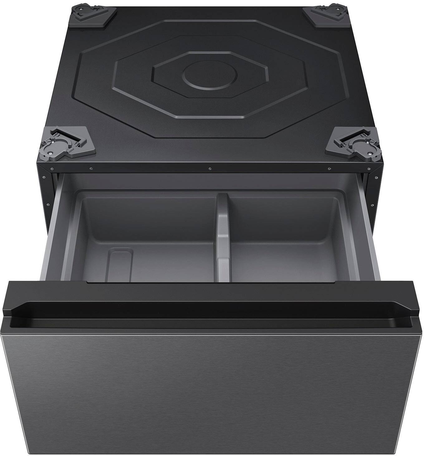 Alt View 11. Samsung - Bespoke 27" Wide Laundry Pedestal with Storage Drawer - Dark Steel.