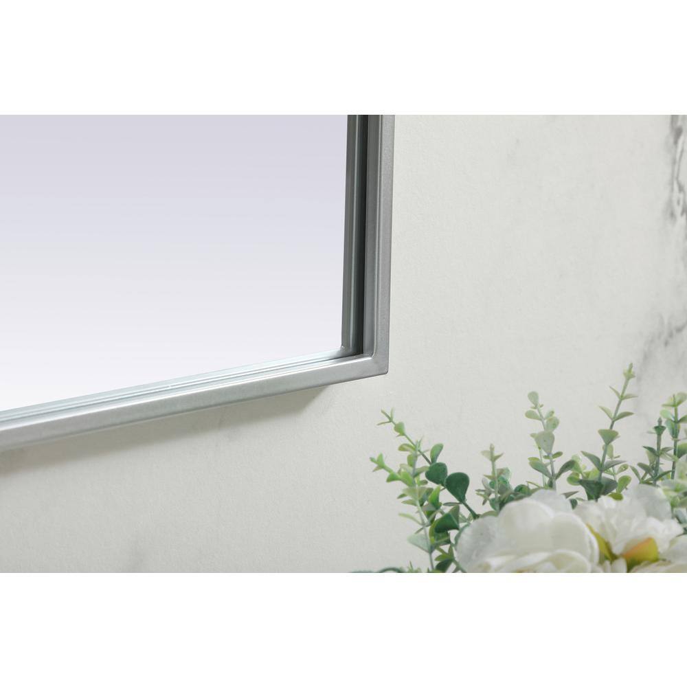 Back. Elegant Decor - Metal Frame Arch Mirror 40x30 Inch in Silver - Silver.