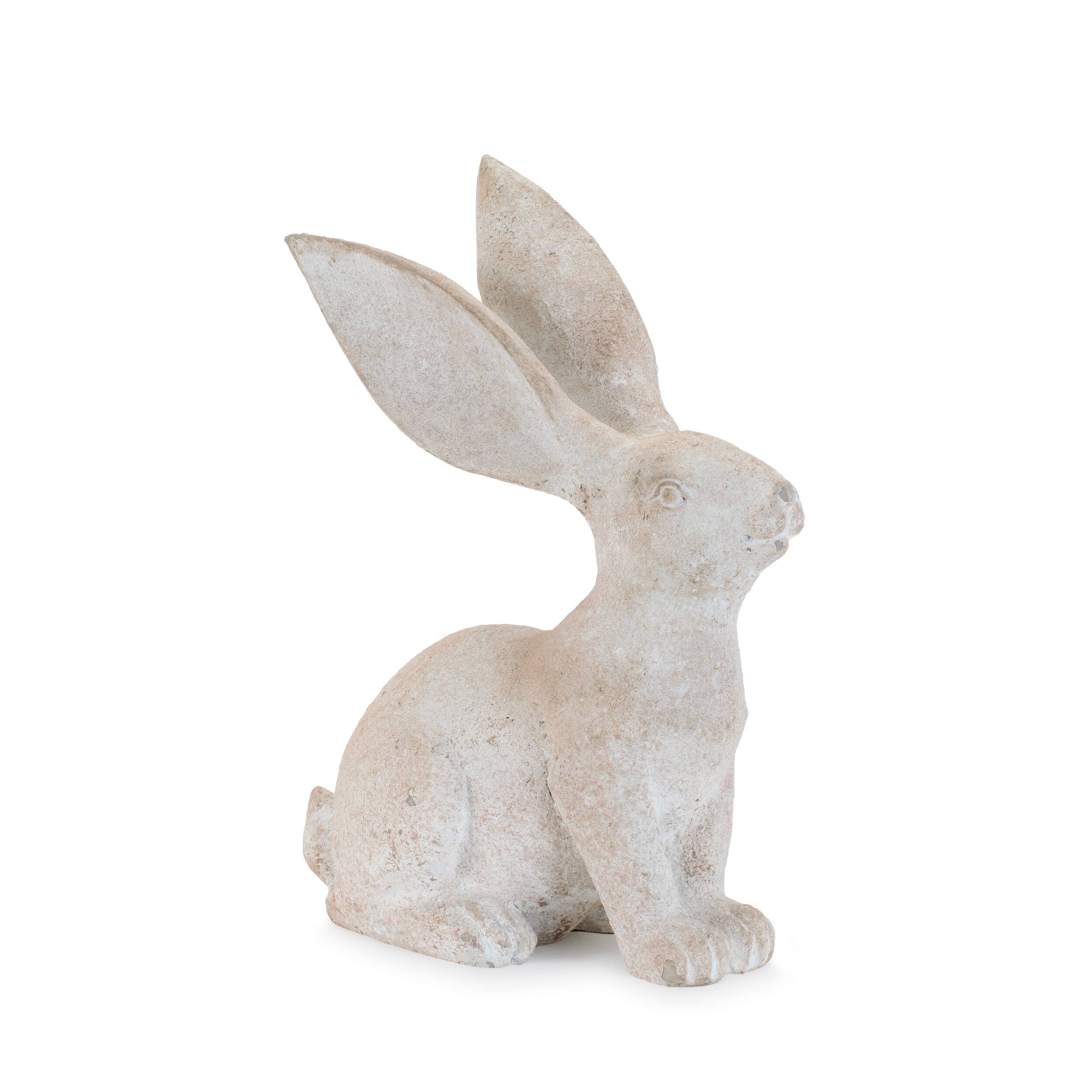 Left. BreeBe - Long Ear Rabbit Figurine (Set of 4) - Beige.