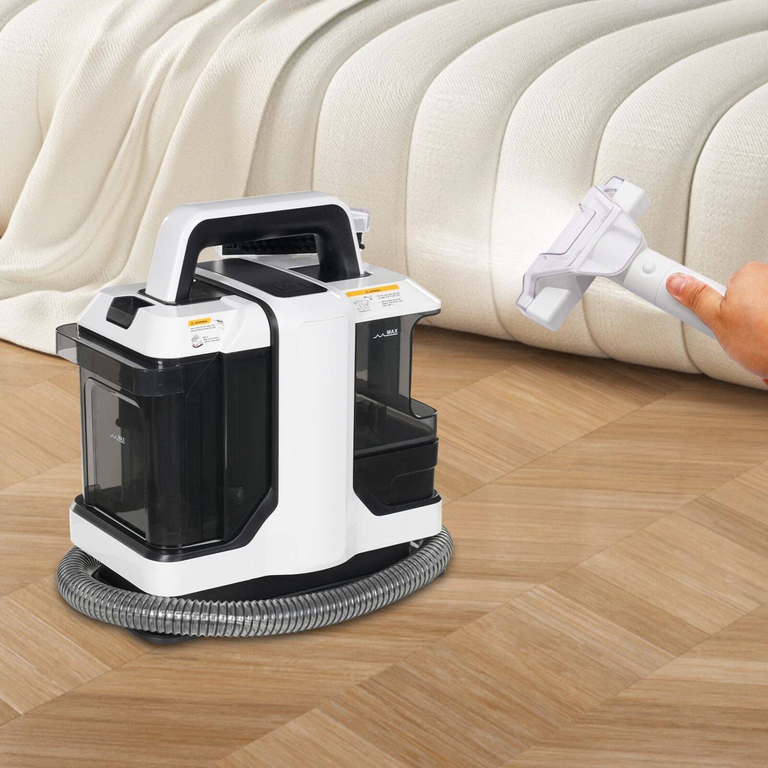 Left. Stock Preferred - Portable Carpet & Upholstery Cleaner Machine - White/black.