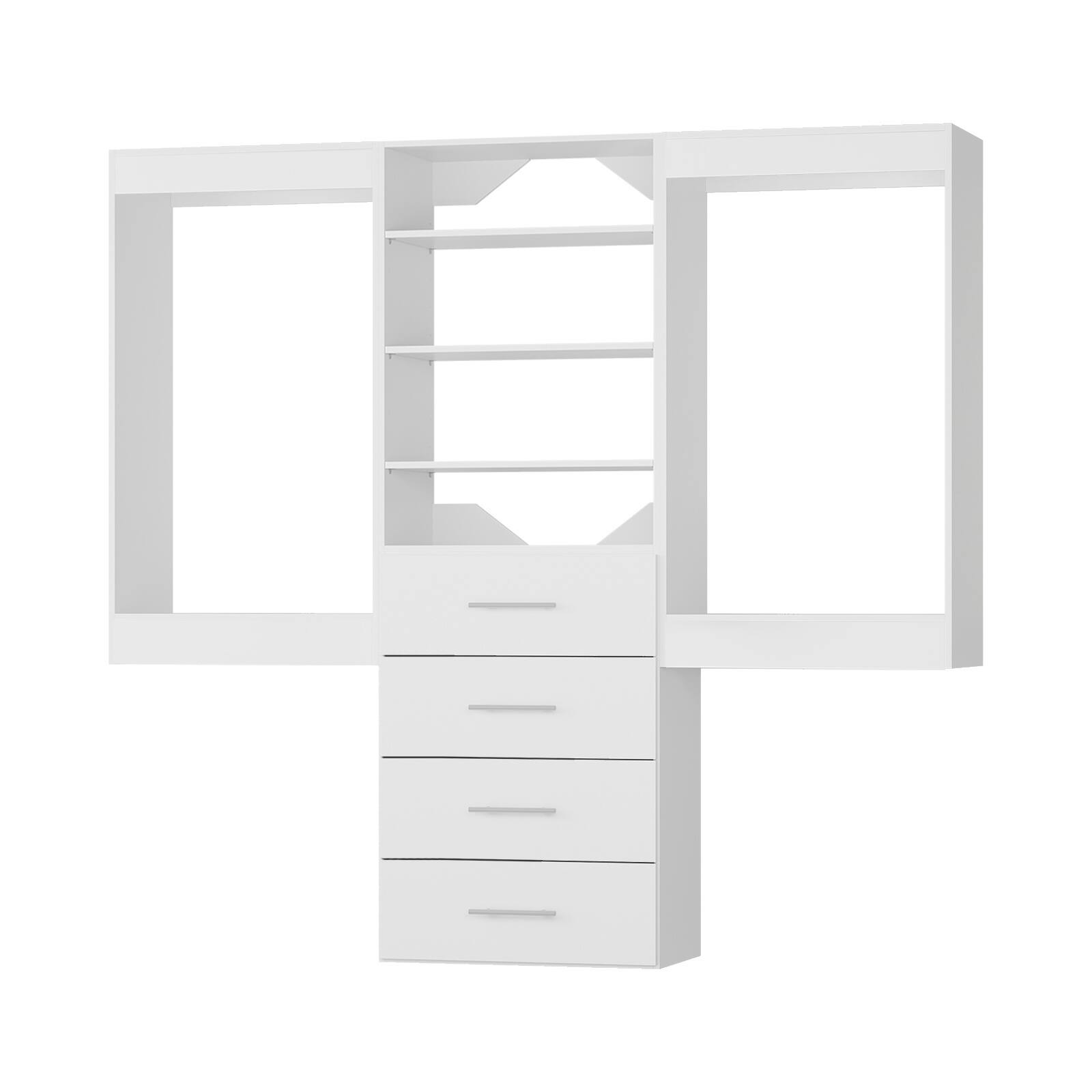 Alt View 5. Roomtec - Roomtec 90 in White Modular Closet System Unit-Customizable Wall Mounted Walk-In Closets for Bedroom or Walk-in Closet - White.