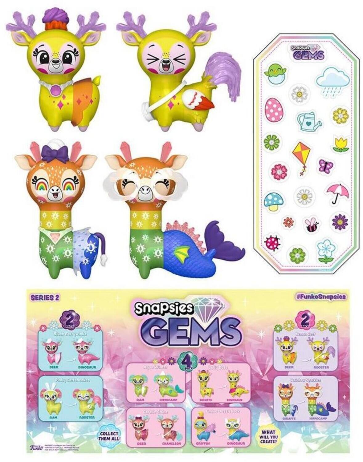 SOP3R GEMS SERIES 2 2 FI 3a  DEES DINOSAUS Snapsies GEMS 4.2) wHane 4 PACE 3a #FunkoSnapsies 2 3no DEER ROOSTER A  CAaO a BAM HIPPOCAM GRAFFE SINOGAUS BAM DOOSTER   FAURO DOTEITES GOLAFTE SEPPOCAP Funkt COLLECT THEM ALL! DEER CHAMELEON GRIFFIN DINOBAUR WHAT WILL YOU CREATE?