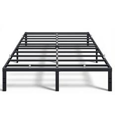 Front. Songmics Home - Queen Metal Bed Frame 14 Inches Tall, 1100 lb Weight Capacity, with Under-Bed Storage,Easy Setup,Heavy-Duty Platform Bed - Matte Black.