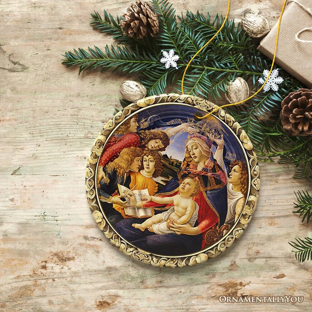 Back. OrnamentallyYou - Madonna and Child Famous Botticelli Art Painting Ornament of the Renaissance Medici Family - Multi-colored.