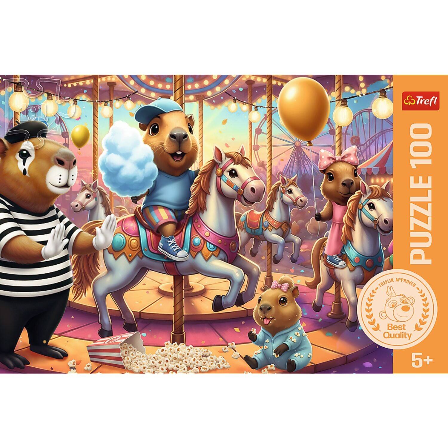 Trefl Kids Capybaras on Vacation 100 Piece Kids Puzzle Multicolor ...
