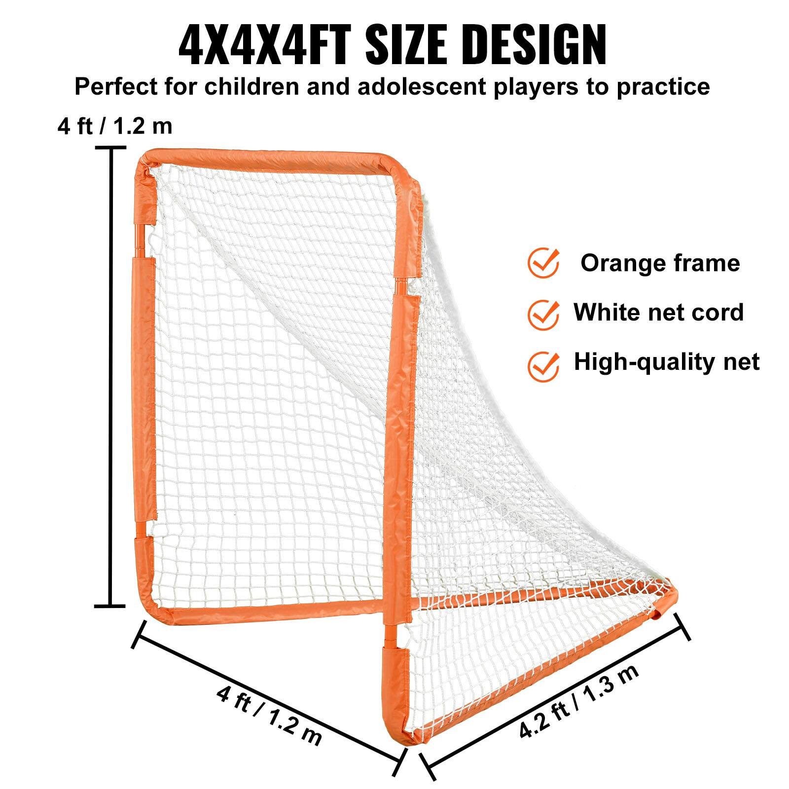 4X4X4FT SIZE DESIGN
Perfect for children and adolescent players to practice
4 ft / 1.2 m
Orange frame
White net cord
High-quality net
4 ft
4.2ft/ 1.3m